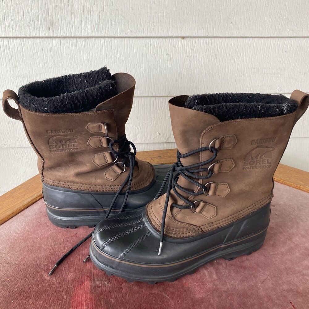 Sorel Caribou II Boots Mens 11 Brown Black NM1000-283 Waterproof Winter Boots